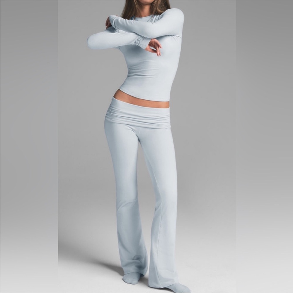 SKIMS Cotton Jersey Fold over Pants - Zen Blue